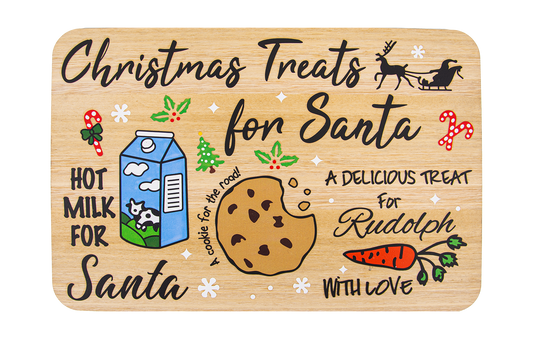 Children's Xmas Wooden Board - Christmas Treats For Santa