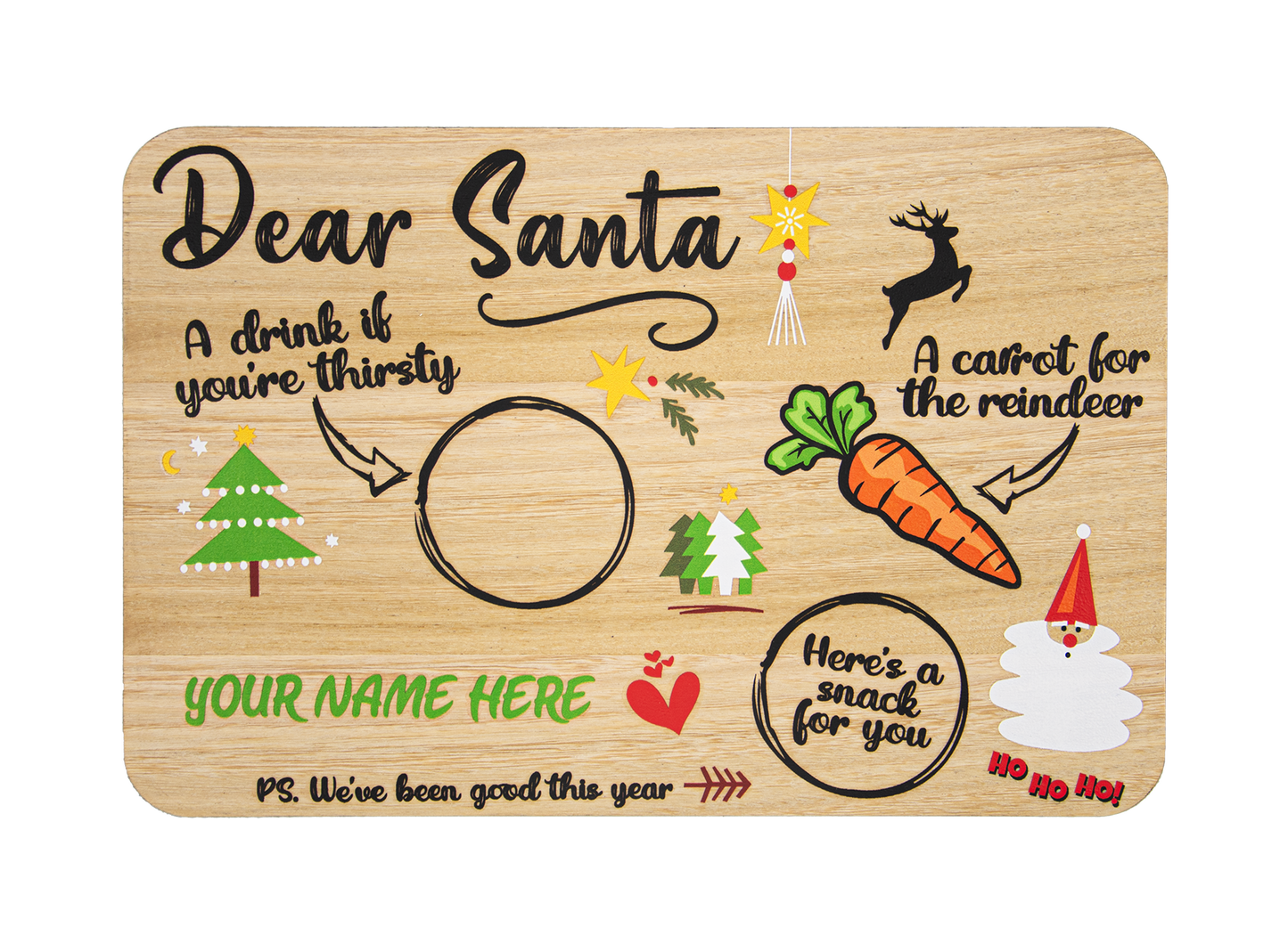 PERSONALISED Children's "Dear Santa" Wooden Board