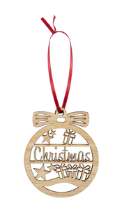 Wooden Christmas Hanging Bauble Ornament - Christmas