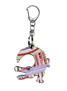 Crocodile Shape Wooden Keyring (Australian Made) - Cindy Wallace Arches