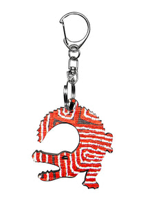 Crocodile Shape Wooden Keyring (Australian Made) - Thomas Tjapaltjarri