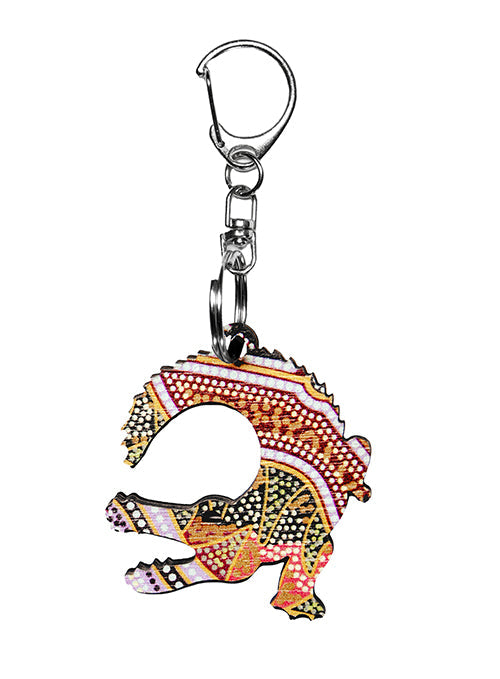 Crocodile Shape Wooden Keyring (Australian Made) - Guldu Season By Shane Wright