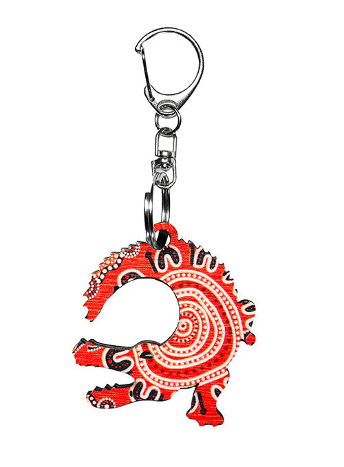 Crocodile Shape Wooden Keyring (Australian Made) - The Gathering By Nina Wright