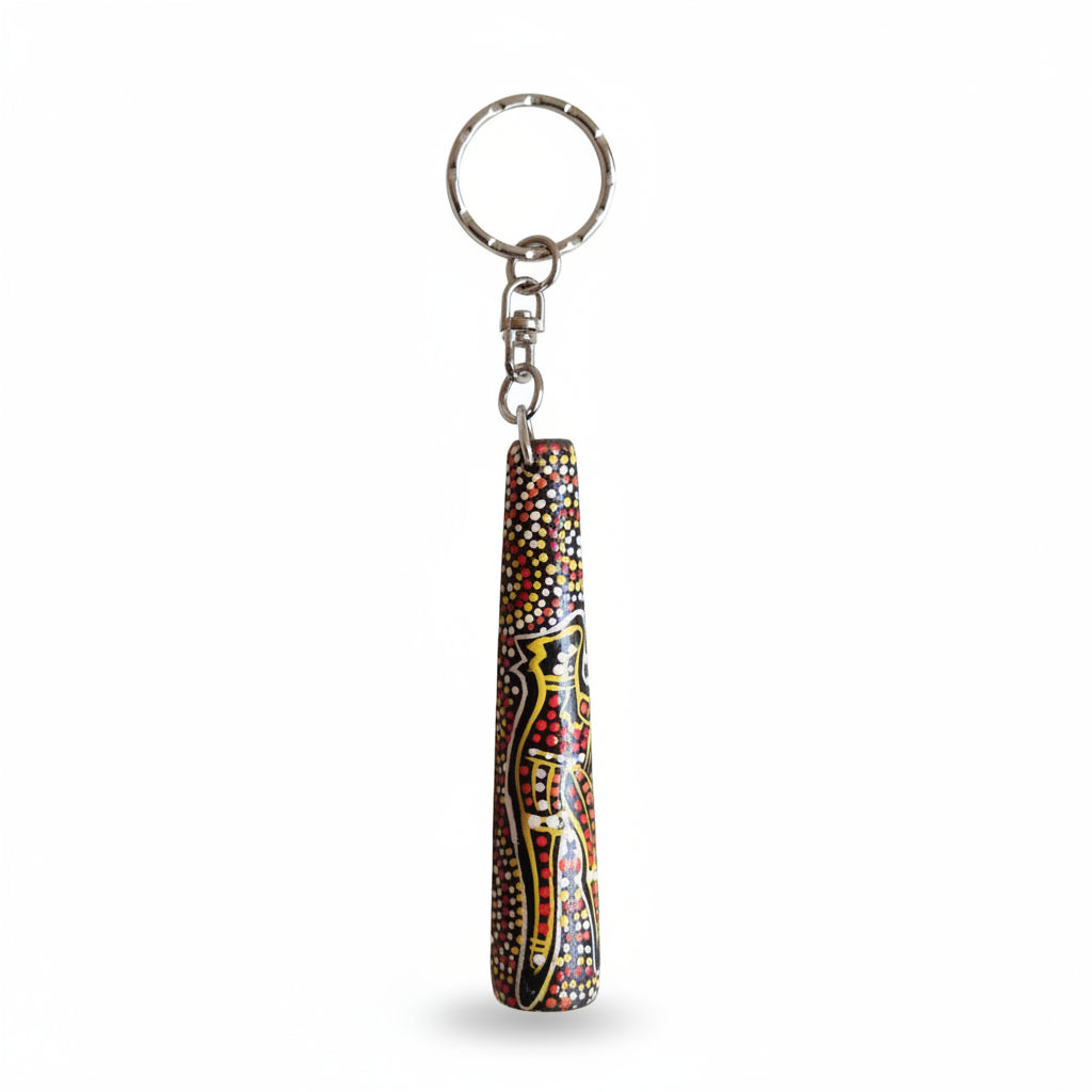 Hand Painted Didgeridoo Keyring - Desert Kangaroo by Susan Betts - Fair Dinkum Gifts