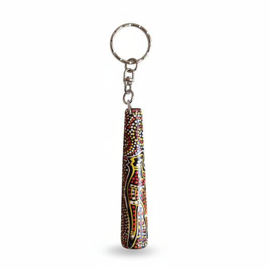 Hand Painted Didgeridoo Keyring - Desert Kangaroo by Susan Betts