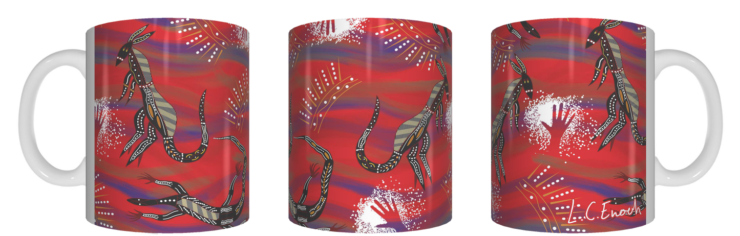 Desert Totems - Aboriginal Design Ceramic Mug in Gift Box