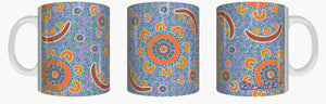 Family Camping - Aboriginal Design Ceramic Mug in Gift Box