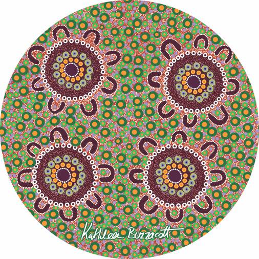 Aboriginal Ceramic Coasters By Kathleen Buzzacott - Fair Dinkum Gifts