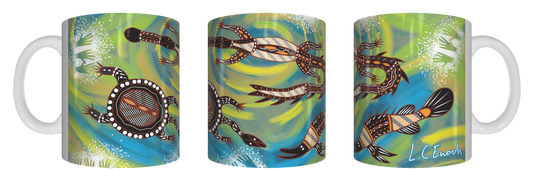 Freshwater Totems - Aboriginal Design Ceramic Mug in Gift Box