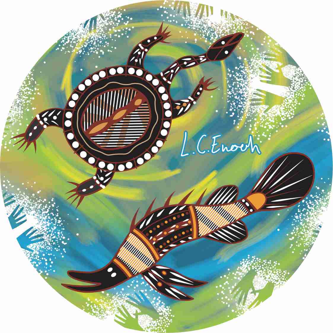 Aboriginal Ceramic Coasters By Louis Enoch - Fair Dinkum Gifts