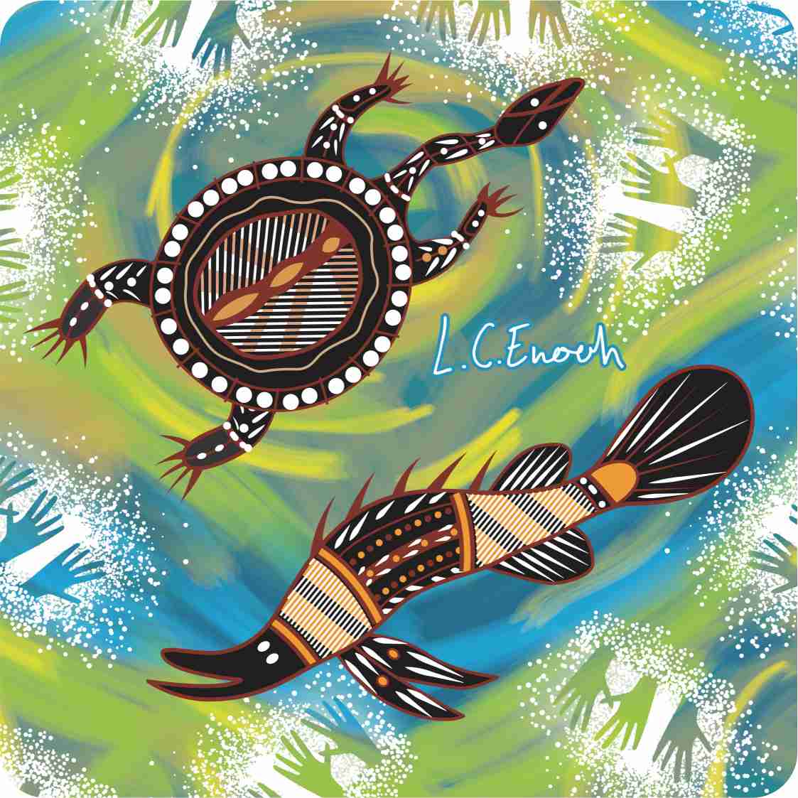 Aboriginal Ceramic Coasters By Louis Enoch - Fair Dinkum Gifts