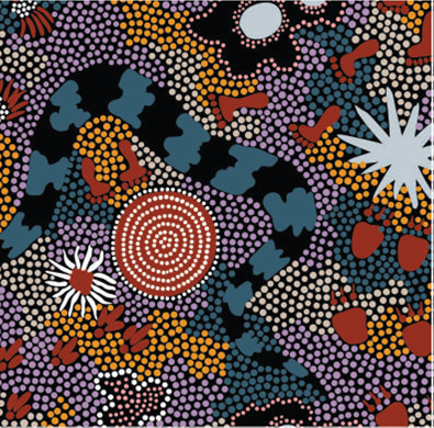 From The Bush Aboriginal Pattern COTTON Fabric Per Metre