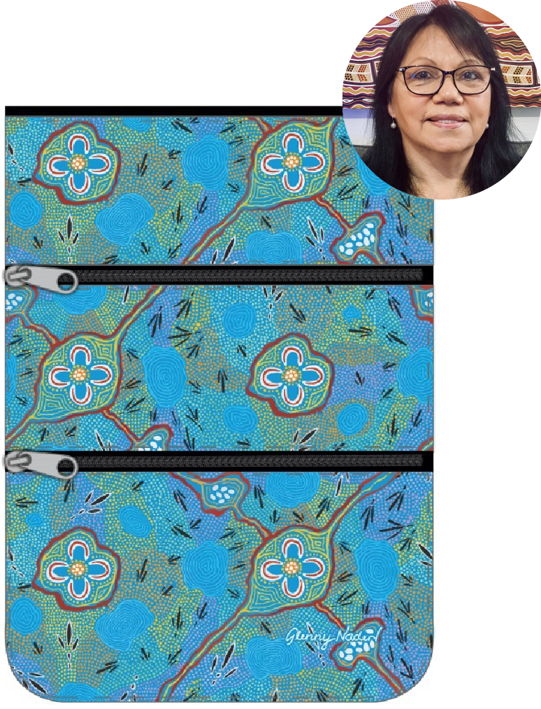 Compartment Zip Bag - Bush Tucker Gathering By Glenny Naden