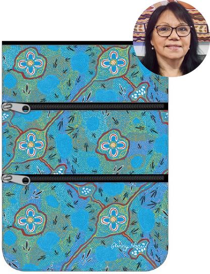 Compartment Zip Bag - Bush Tucker Gathering By Glenny Naden