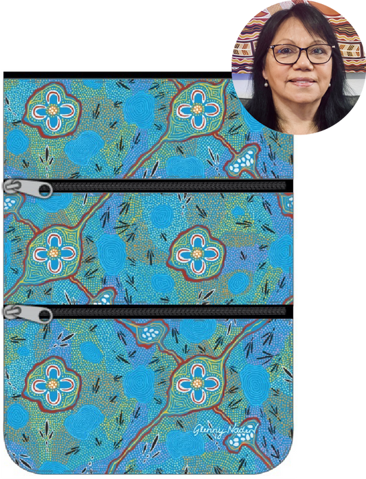 Compartment Zip Bag - Bush Tucker Gathering By Glenny Naden