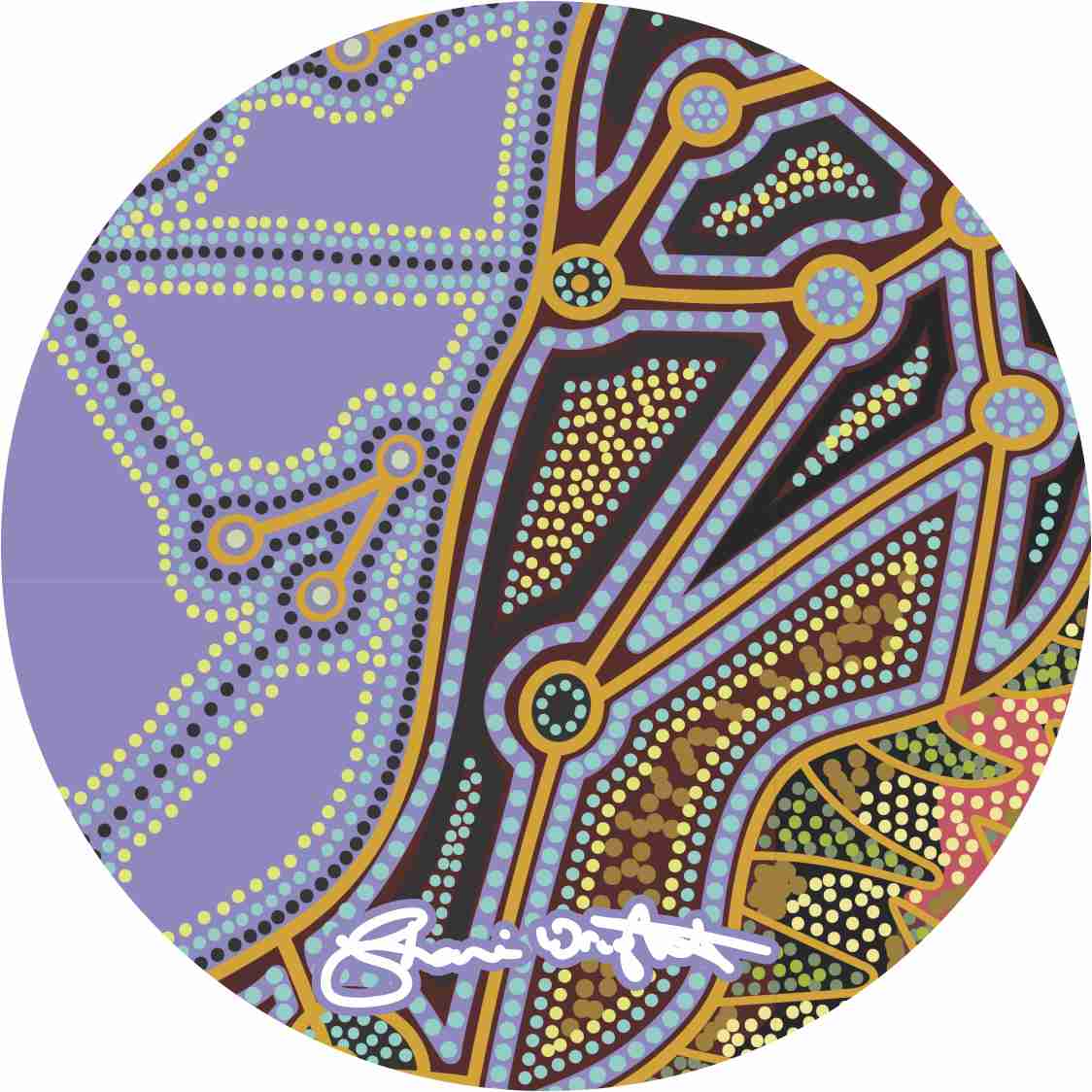 Aboriginal Ceramic Coasters - Guldu By Shane Wright - Fair Dinkum Gifts
