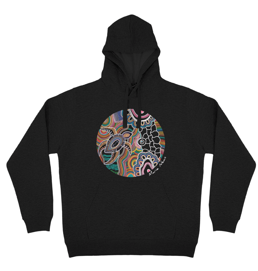 Adults Cozy Hoodie - Gurruu Gali Waraba (Deep Water Turtle) By Marie Nean