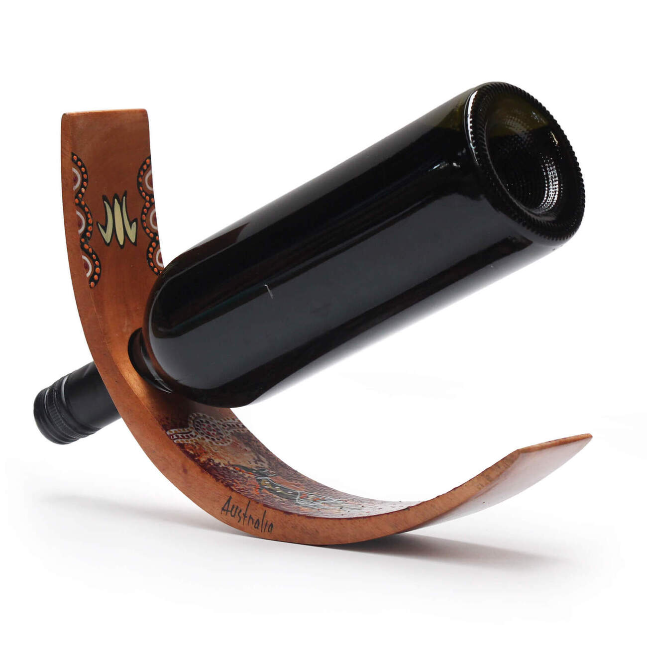 Wine Holder Painted Curved Assorted - Fair Dinkum Gifts