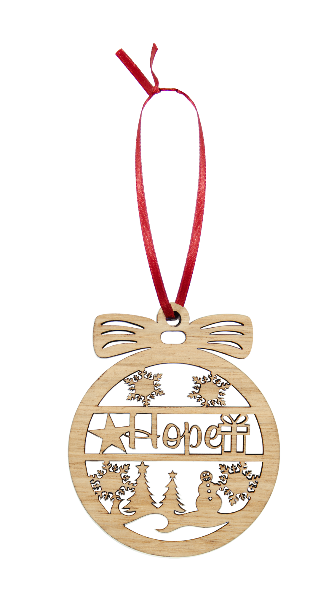 Wooden Christmas Hanging Bauble Ornament - Hope