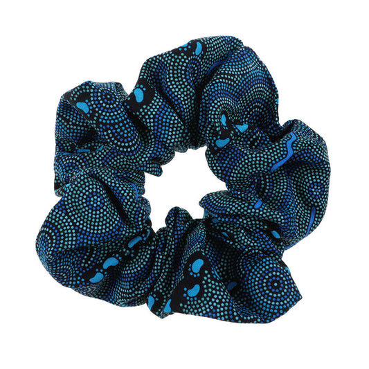 Aboriginal Scrunchie - On Walkabout Blue