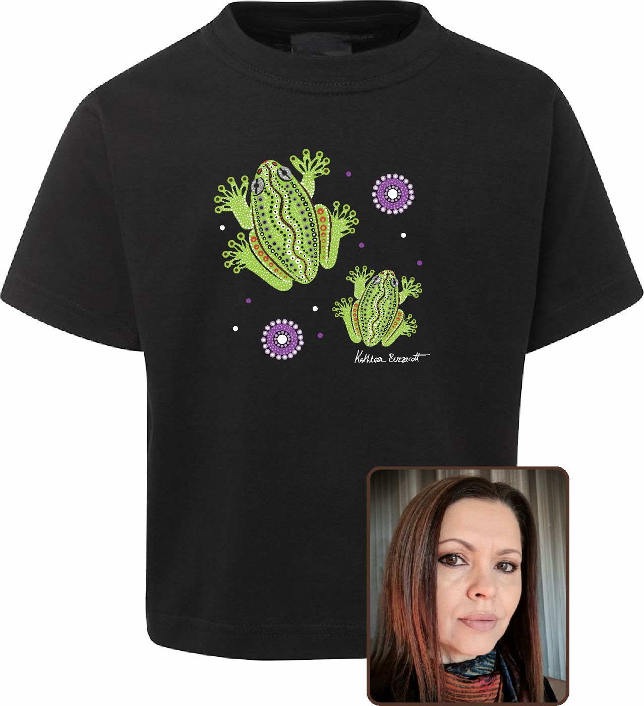 T Shirt Kids Regular Fit - Kathleen Buzzacott, Centralian Tree Frog Design