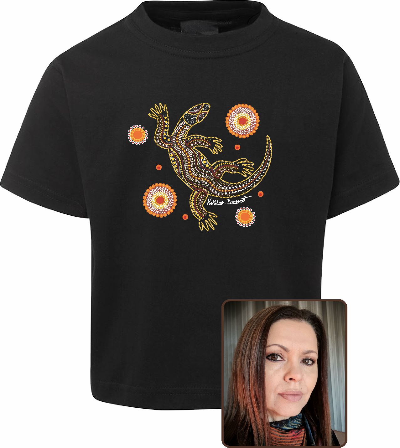T Shirt Kids Regular Fit - Kathleen Buzzacott, Sand Goanna Design