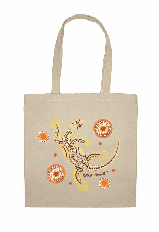 Shopping Tote Bag - Sand Goanna By Kathleen Buzzacott