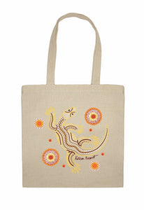 Shopping Tote Bag - Sand Goanna By Kathleen Buzzacott