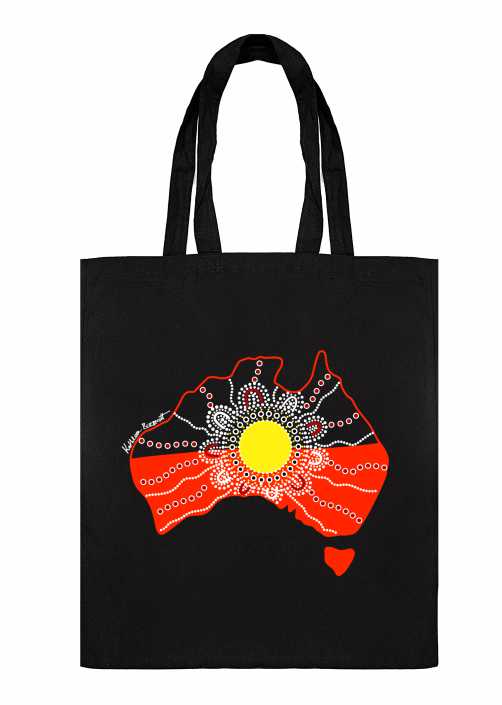 Shopping Tote Bag - Aboriginal Flag By Kathleen Buzzacott