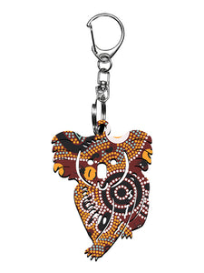 Koala Shape Wooden Keyring (Australian Made) - Bush Tucker Tan By Julie Paige