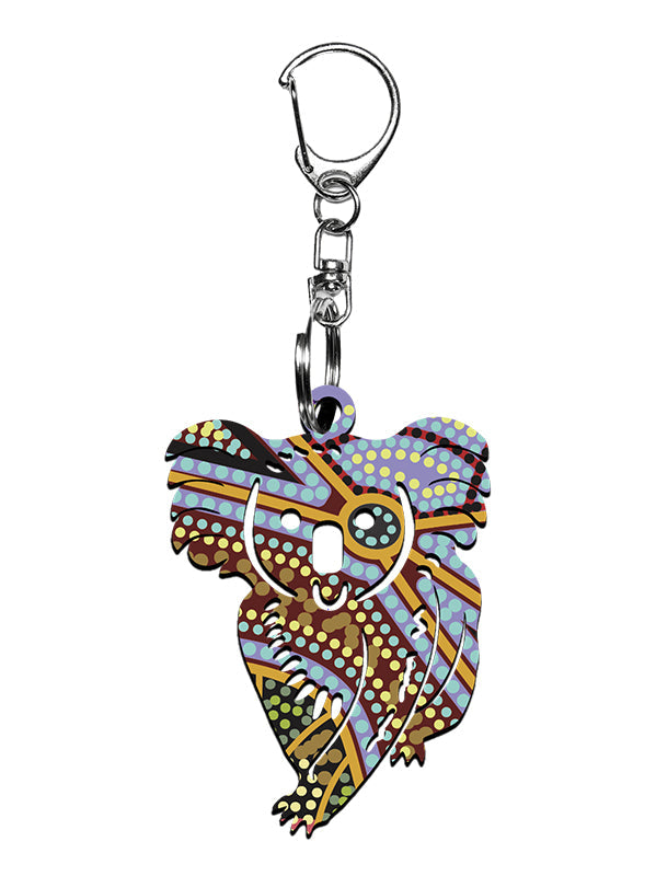 Koala Shape Wooden Keyring (Australian Made) - Guldu Season By Shane Wright - Fair Dinkum Gifts