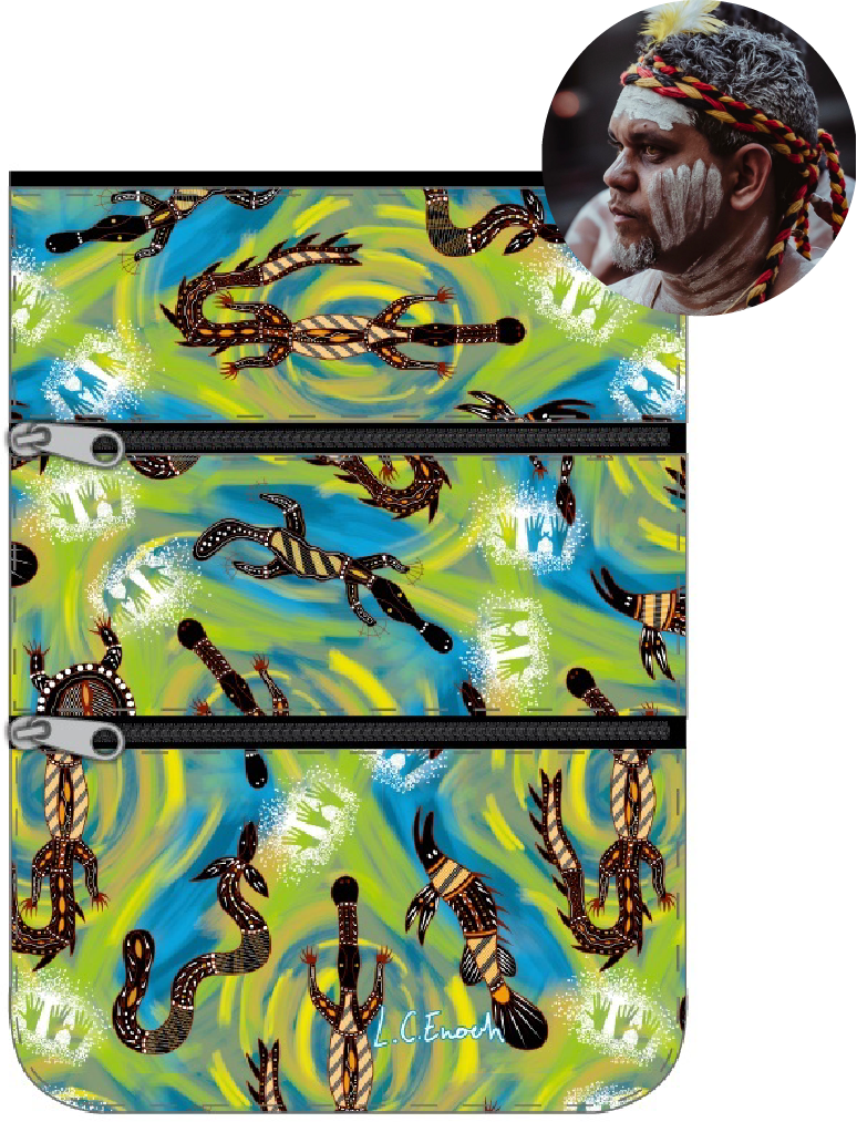 Compartment Zip Bag - Freshwater Totems By Louis Enoch