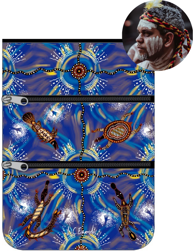 Compartment Zip Bag - Meeting Place Water By Louis Enoch