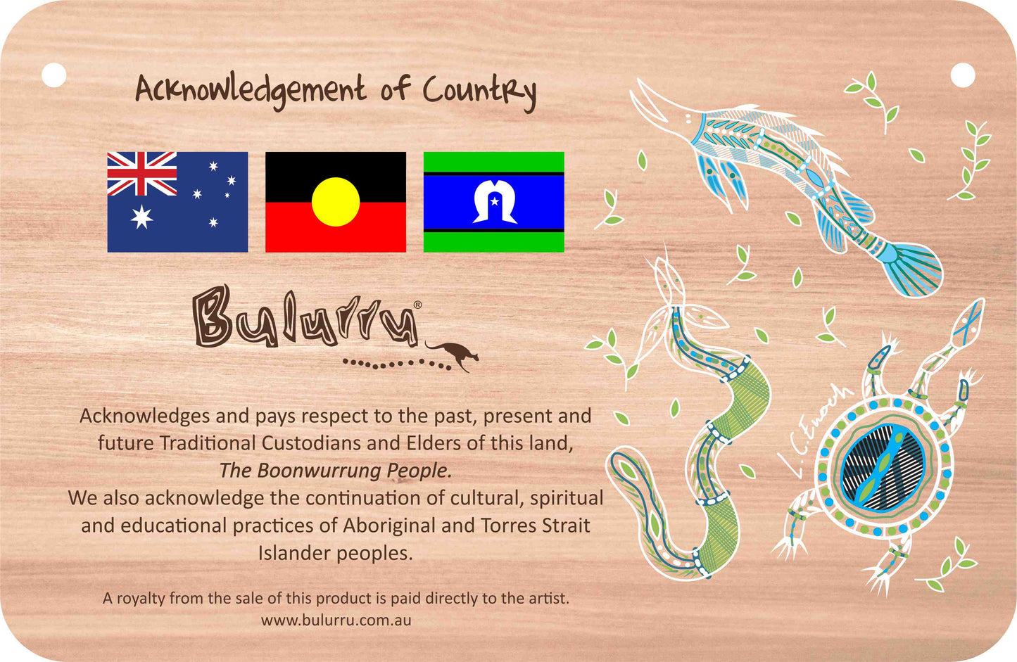 Customised Acknowledgement of Country - 287mm x 187mm - Fair Dinkum Gifts