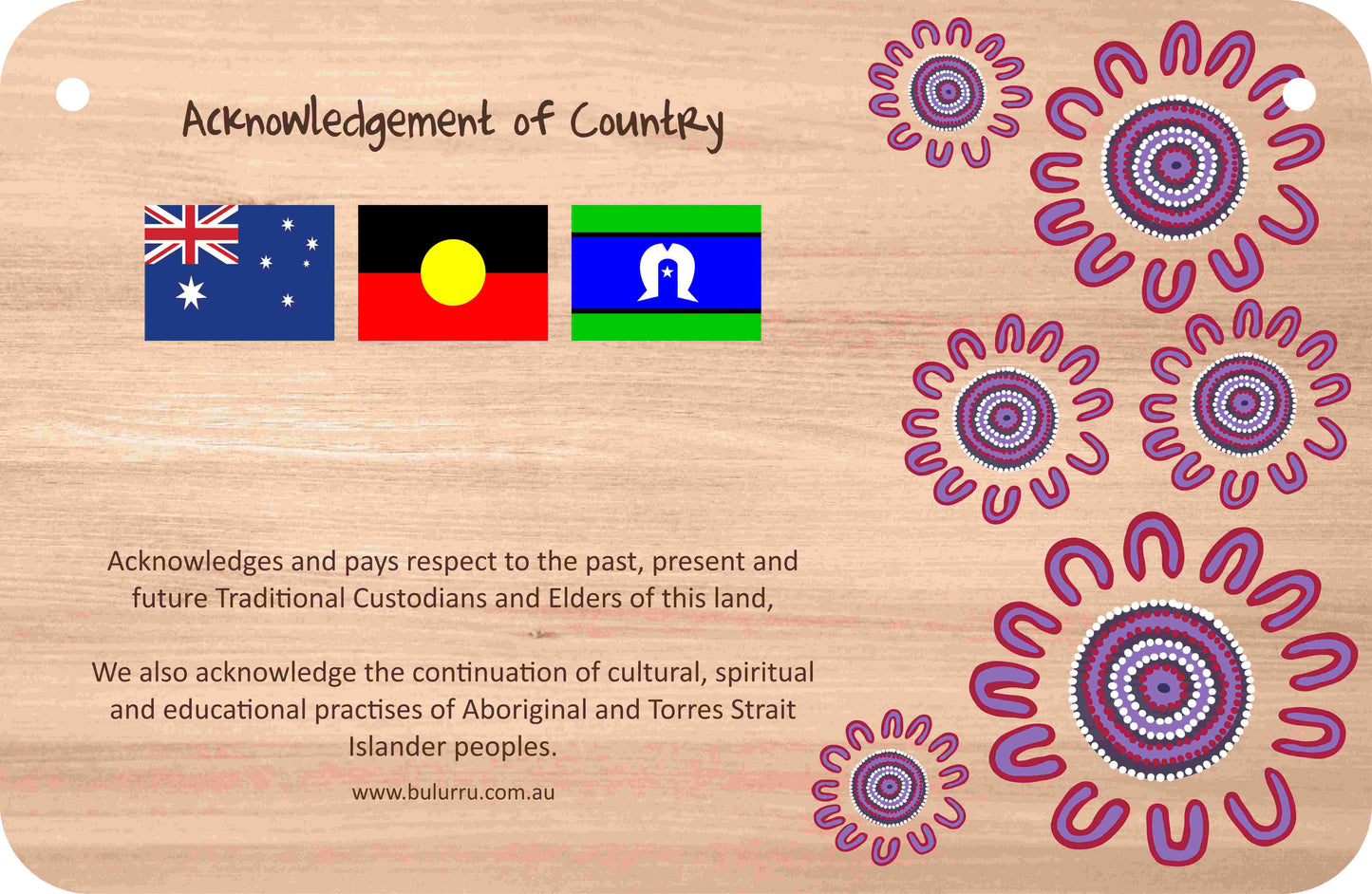 Customised Acknowledgement of Country - 287mm x 187mm - Fair Dinkum Gifts
