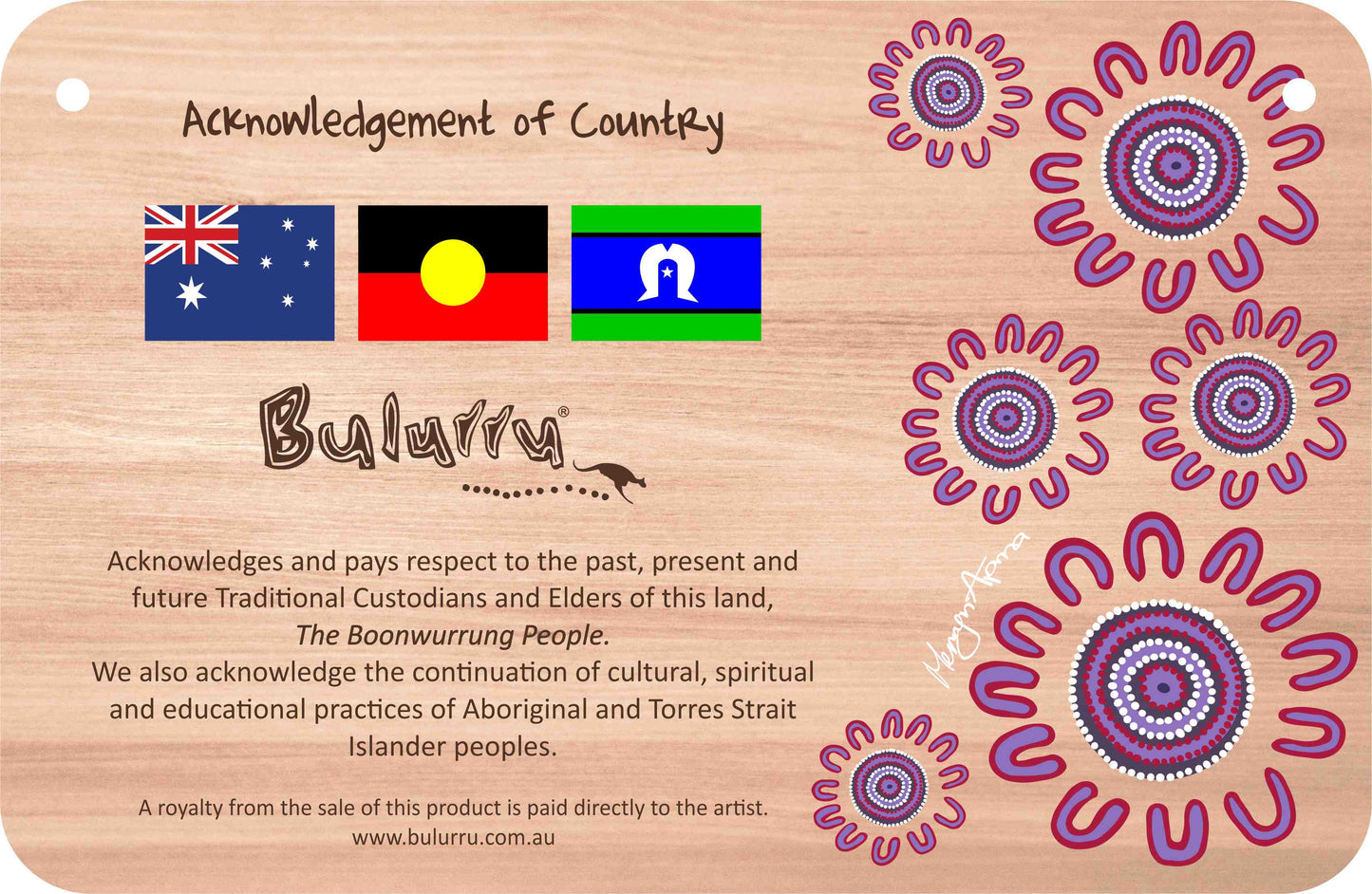 Customised Acknowledgement of Country - 287mm x 187mm - Fair Dinkum Gifts