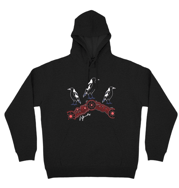 Adults Cozy Hoodie - Magpies At Sunset By Wendy Pawley