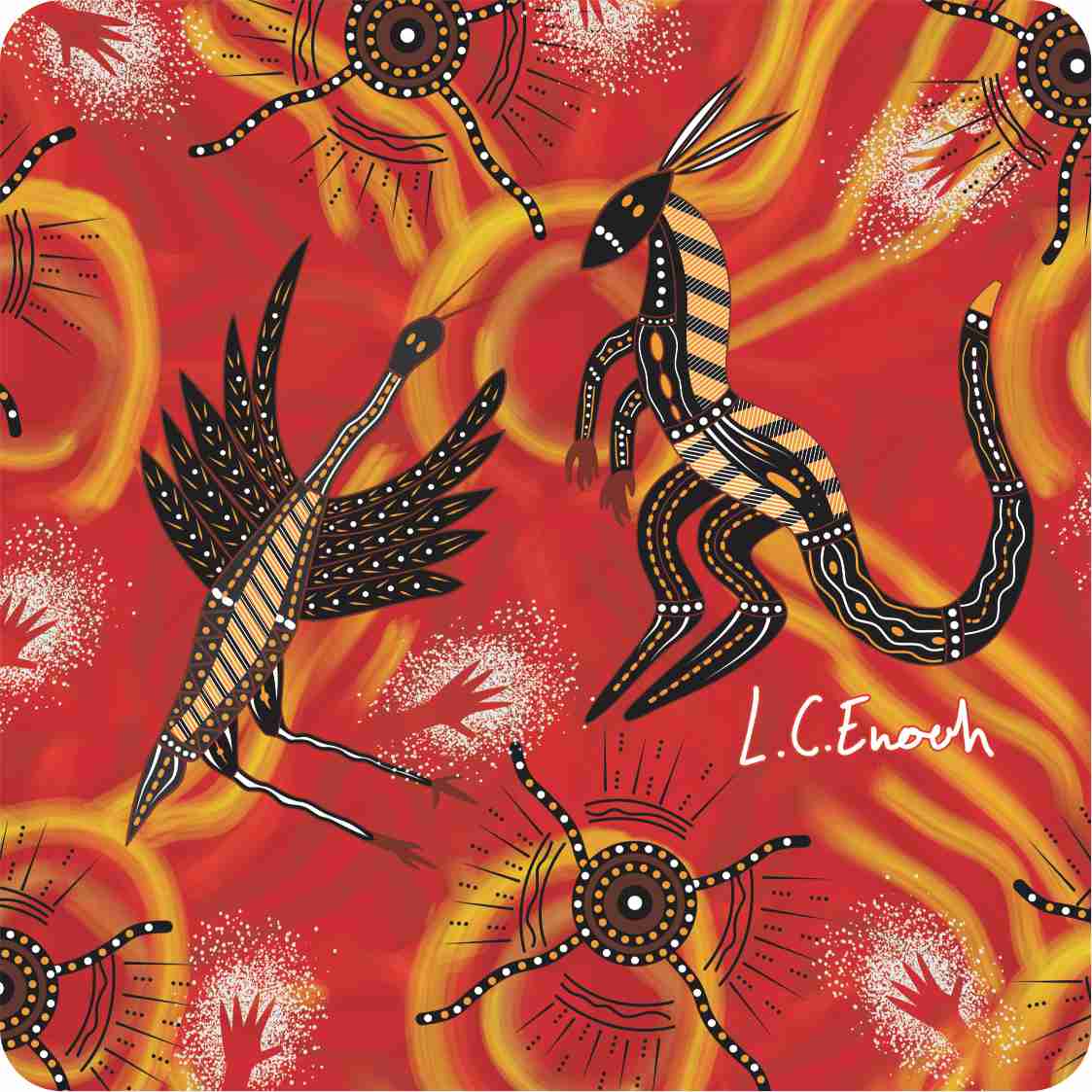 Aboriginal Ceramic Coasters By Louis Enoch - Fair Dinkum Gifts