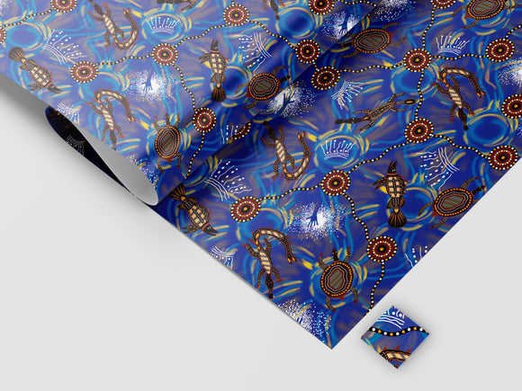 Wrapping Paper With Gift Tag Set - Meeting Place Water By Louis Enoch