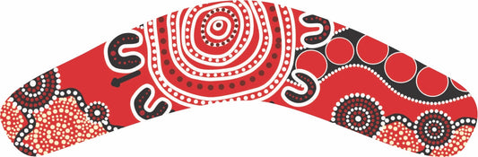 Wooden Magnet (Australian Made) Boomerang Shape - The Gathering By Nina Wright