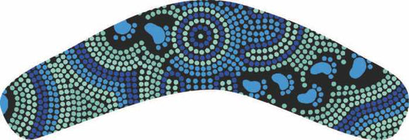 Boomerang Shaped Flexi Magnet - On Walkabout Blue By Karen Taylor