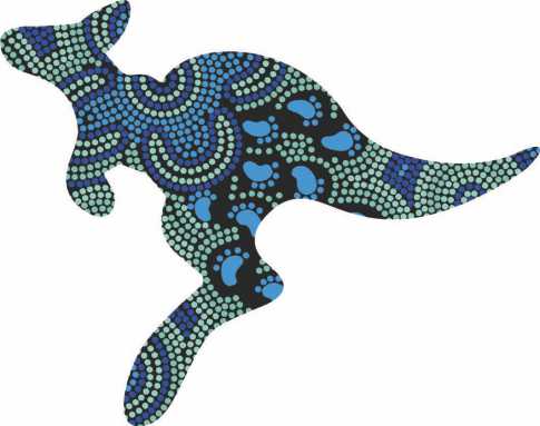 Kangaroo Shaped Flexi Magnet - On Walkabout Blue By Karen Taylor