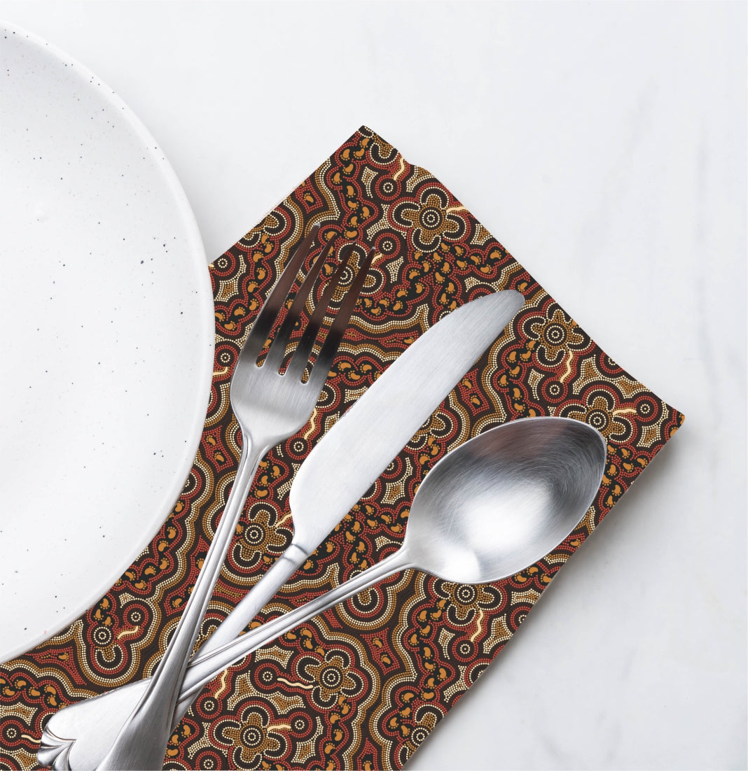 Aboriginal Napkins (Set of 4) - Fair Dinkum Gifts