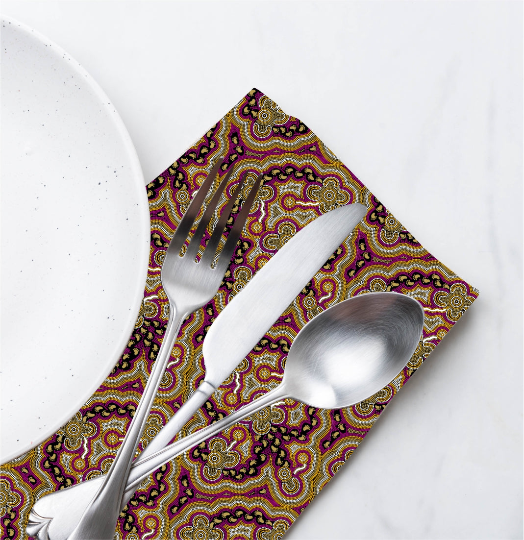 Aboriginal Napkins (Set of 4) - Fair Dinkum Gifts