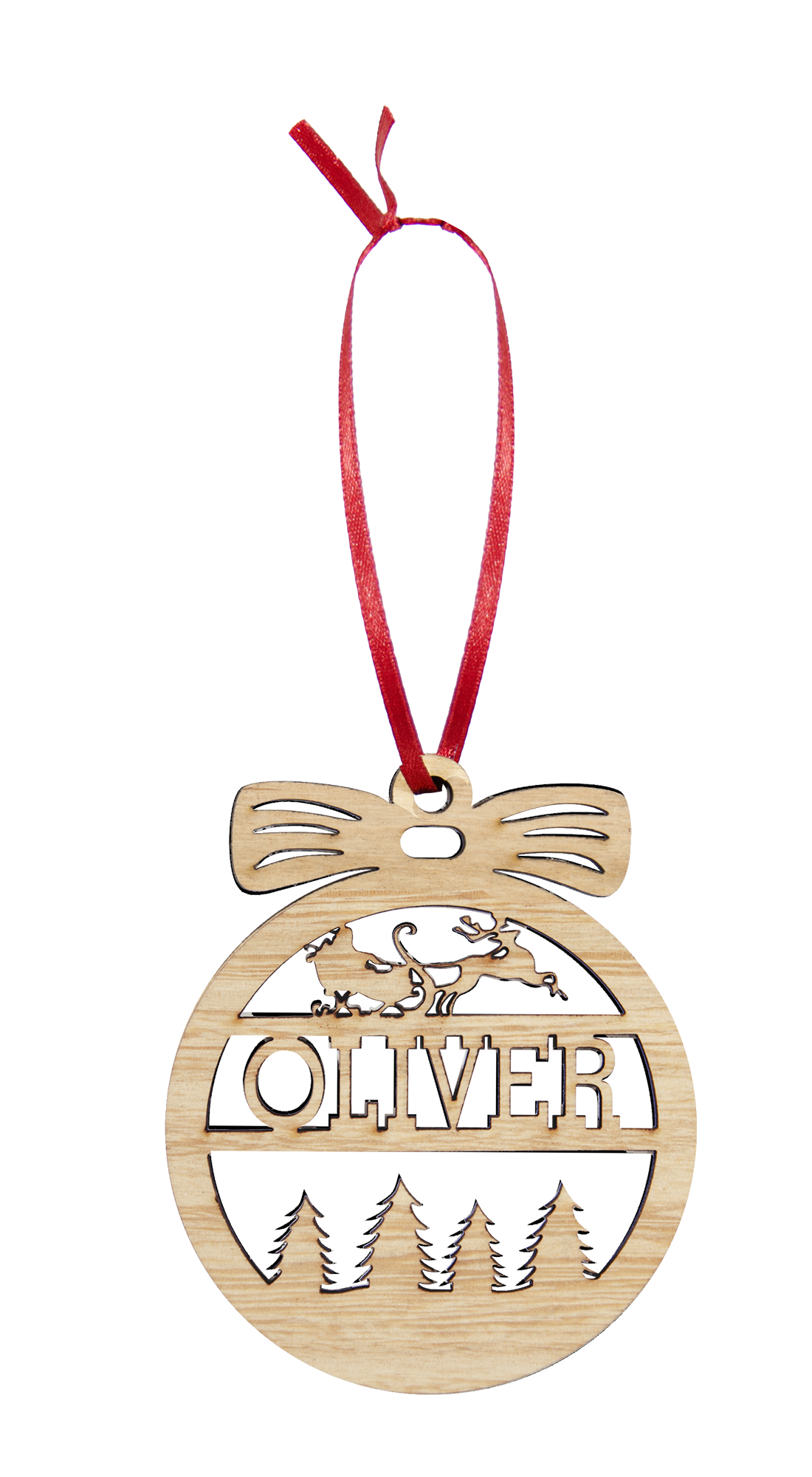 Personalised Wooden Christmas Hanging Bauble Ornament