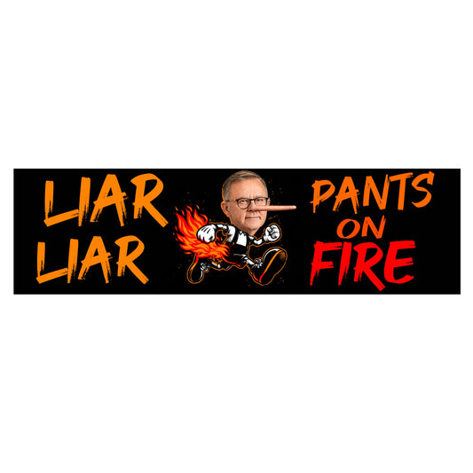 Mega Bumper Sticker - Liar Liar Pants On Fire Albo CRU18-25R-12221