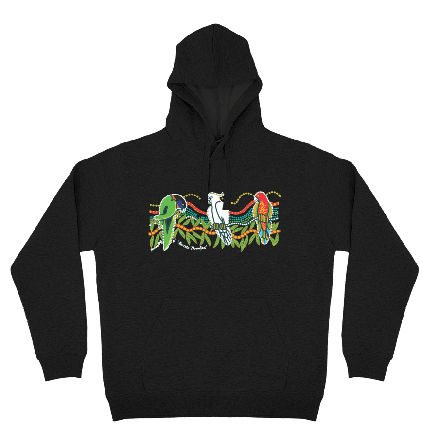 Adults Cozy Hoodie - Parrots Paradise By Susan Betts