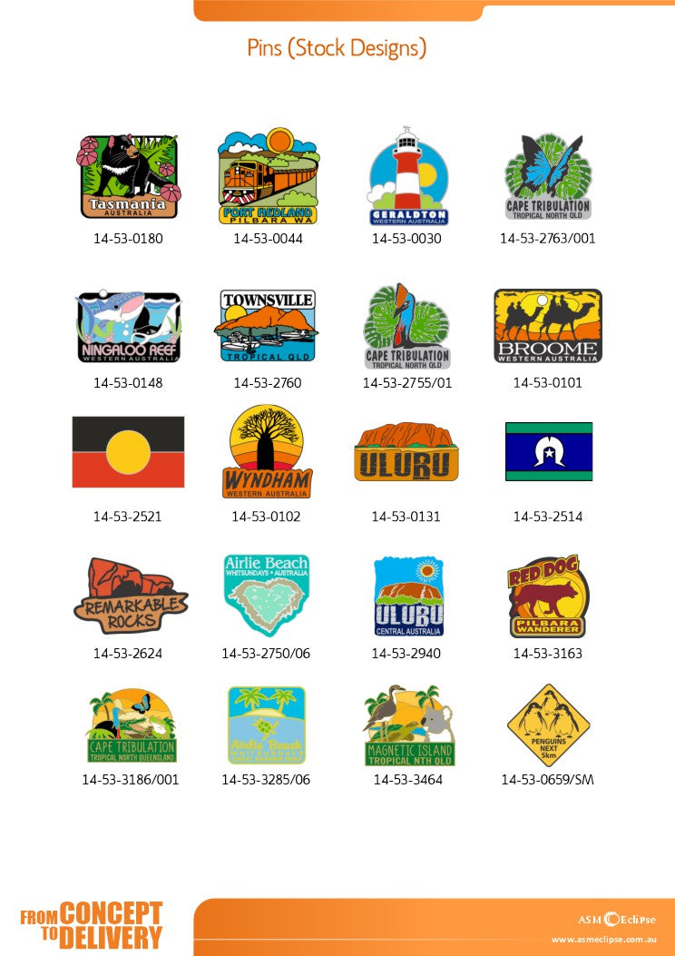 Lapel Pins - Australian Designs - Fair Dinkum Gifts