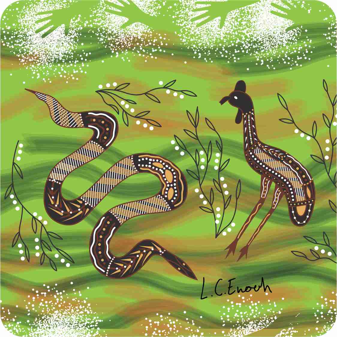 Aboriginal Ceramic Coasters By Louis Enoch - Fair Dinkum Gifts