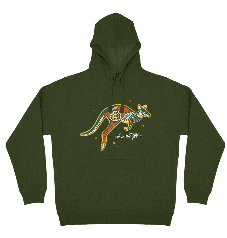 Adults Cozy Hoodie - Wawi (Red Kangaroo) By Nina Wright